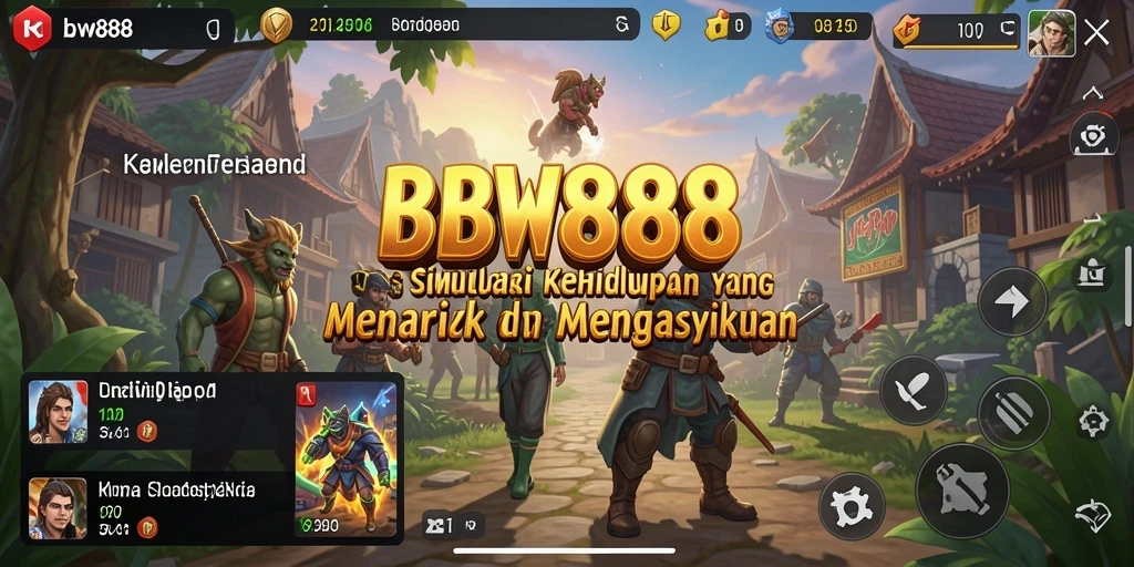 Tangkapan layar gameplay BW888 menunjukkan karakter dalam aksi simulasi kehidupan.