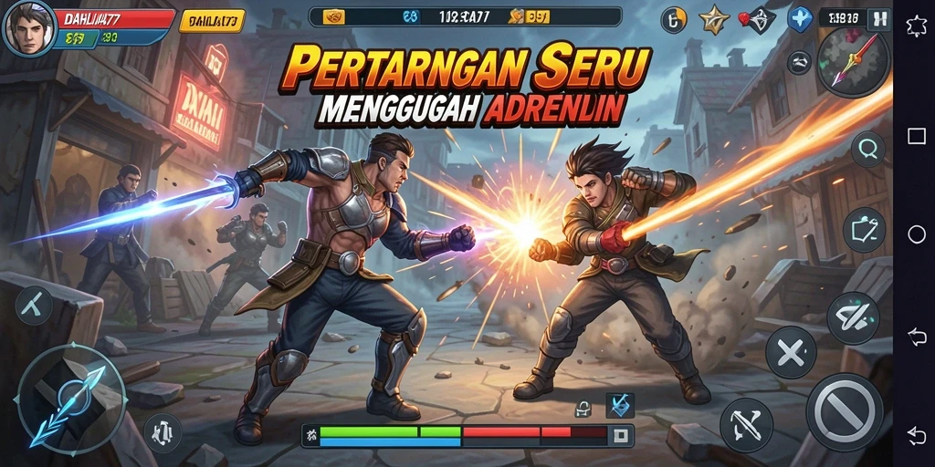 Screenshot dari gameplay DAHLIA77 menunjukkan pertarungan yang mendebarkan.