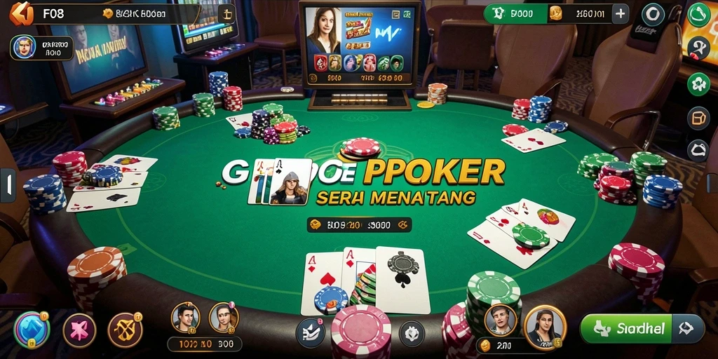 Tampilan menarik dari gameplay poker F08 yang mendebarkan.