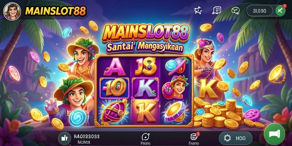 Screenshot menampilkan gameplay seru dari MAINSLOT88 dengan berbagai tema slot.