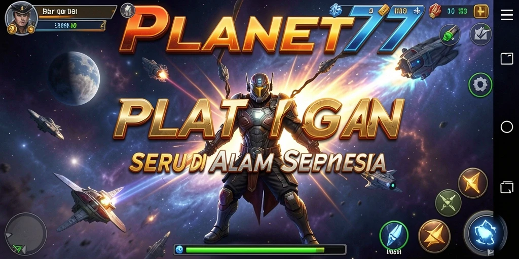 Screenshot utama PLANET77 menampilkan aksi pertarungan yang intens.