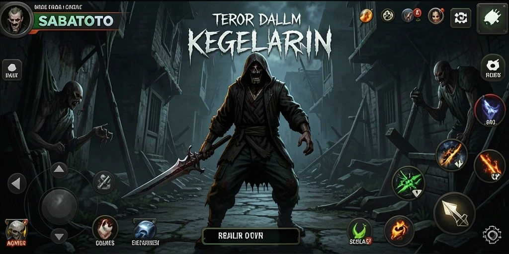 Gameplay menyeramkan di dalam kegelapan yang dalam.