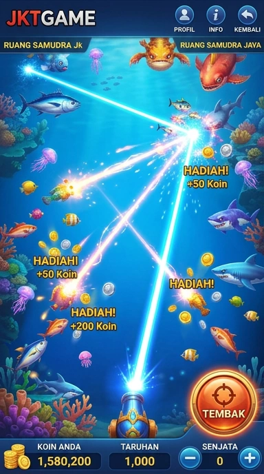 Tampilan awal aplikasi jktgame yang user-friendly.
